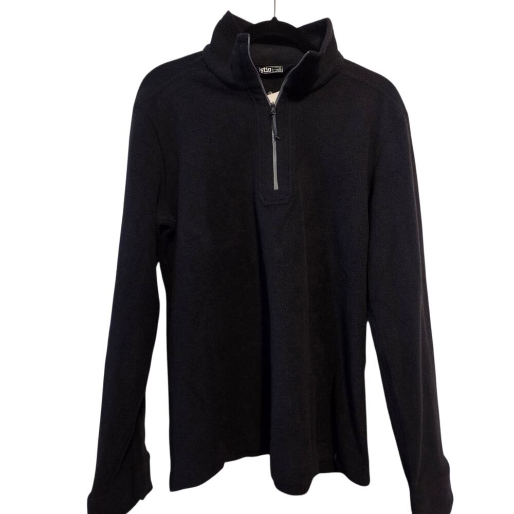 Stio Men's Turpin Fleece Half Zip, Abyss Black sz M NWT Shirt-style Snap cuffs - Picture 5 of 12